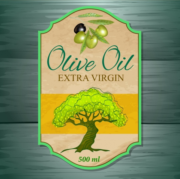 le modèle de vente de l'huile d'olive étiquette rétro - plate.