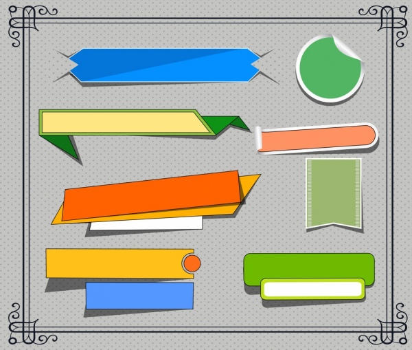 tags ventas multicolores formas modernos elementos de diseño
