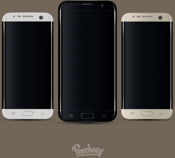Samsung s7 tepi smartphone mockup desain realistis