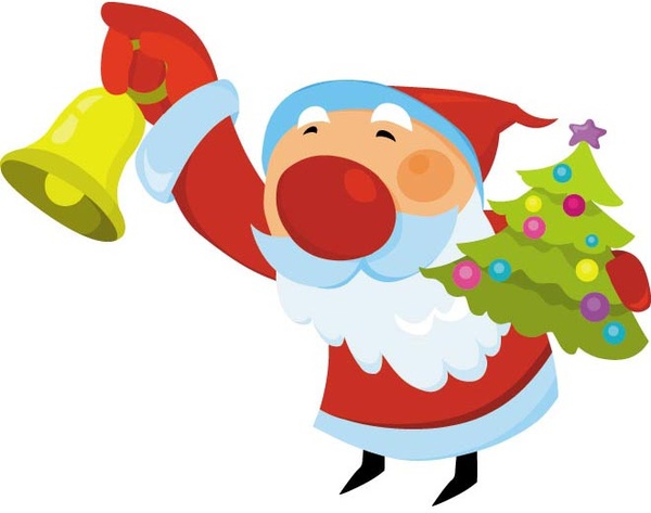 Santa Claus ClipArt-Grafiken mit Geschenk-Vektor