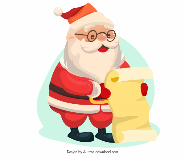 Санта-Клаус значок милый эскиз мультипликационного персонажа
