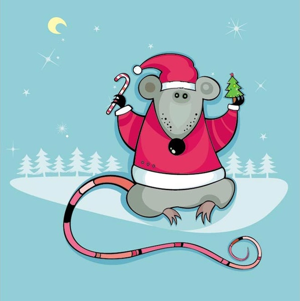 Santa claus mouse vektor