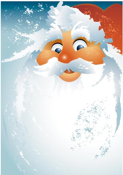 vetor de Inverno de retrato de neve Papai Noel