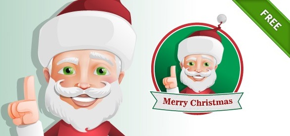 Санта-Клаус векторный характер с Рождество ленты