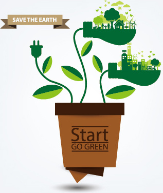 Salvar a mundo eco la protección ambiental plantilla vector