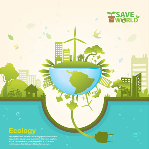 Speichern der Welt Eco Infografiken Vorlage Vektor