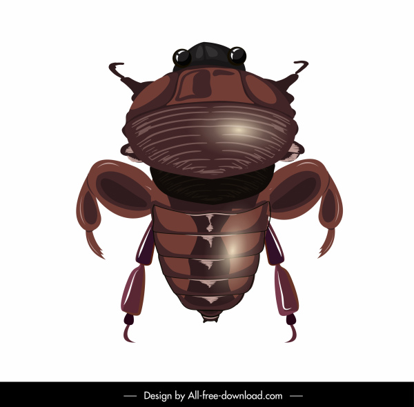 scarab ikon desain modern mengkilap coklat