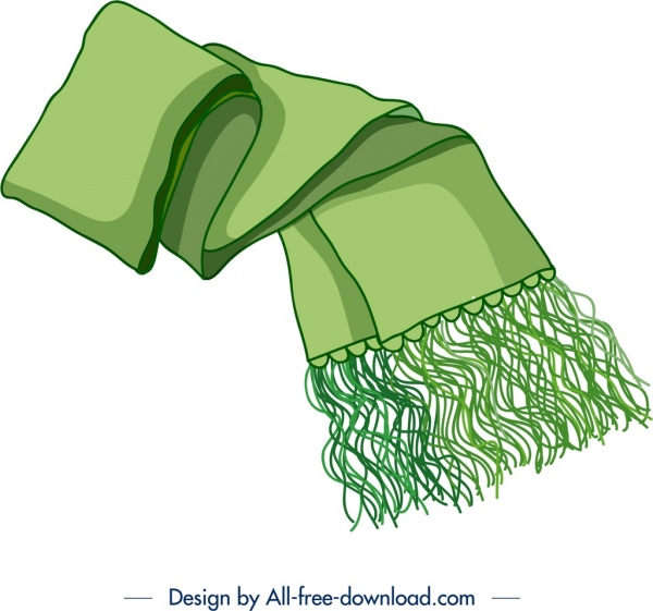 icono de la bufanda verde diseño 3D