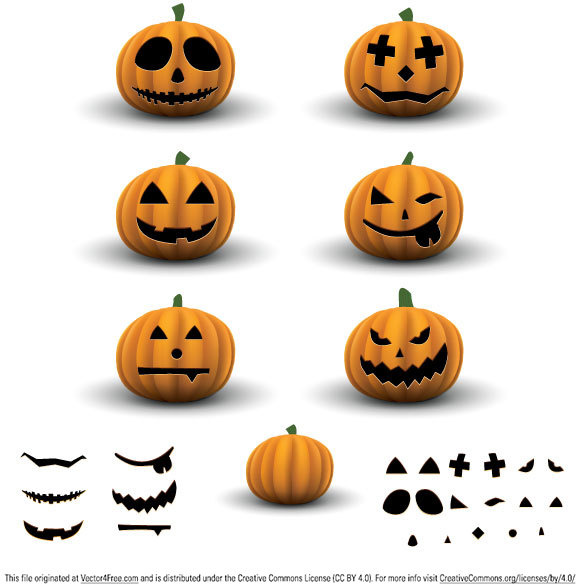 menakutkan halloween pumpkins vektor