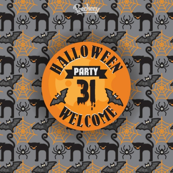 Scary Seamless Pattern For Halloween Party