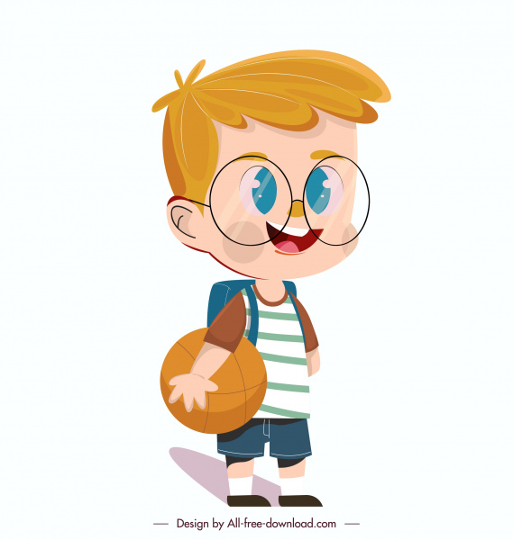 schoolboy biểu tượng dễ thương phim hoạt hình nhân vật phác thảo