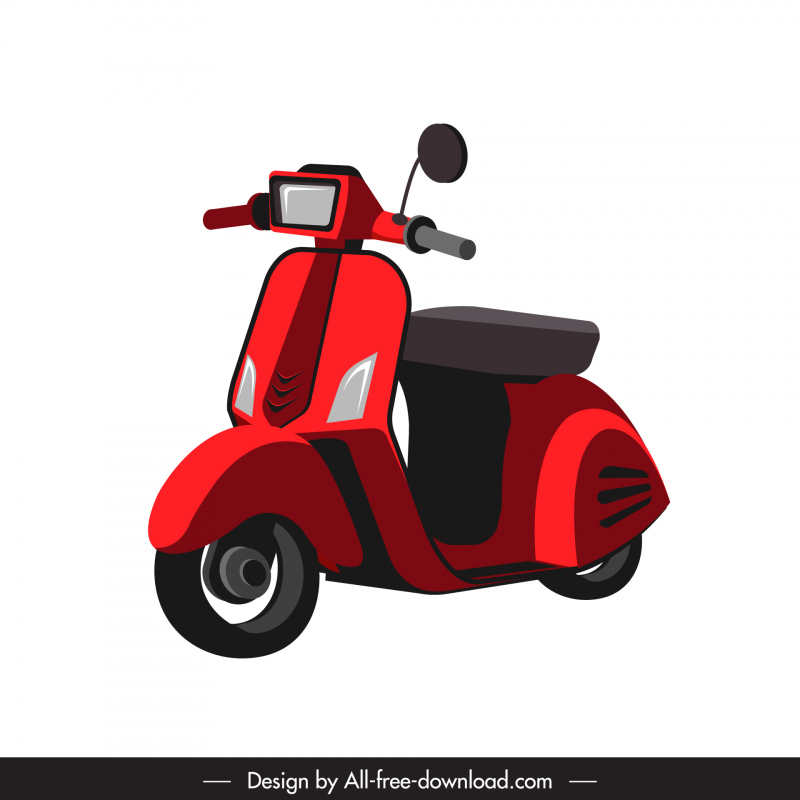 ícone da scooter clássico 3d esboço -2
