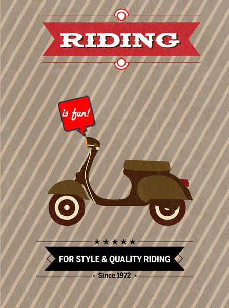 disegno del manifesto di scooter con stile vintage