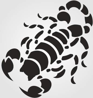 scorpion silhouette vettore fissato