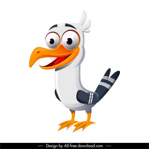deniz kuş simgesi komik çizgi film karakter kroki