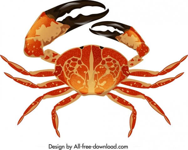 diseño moderno brillante icono de cangrejo mar
