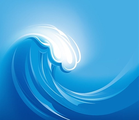 Ilustración de vector de onda de mar
