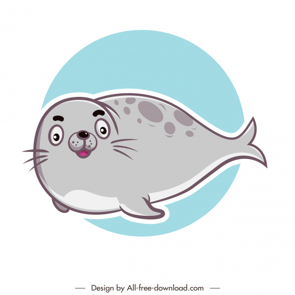 icono animal de foca lindo dibujo animado plano dibujado a mano