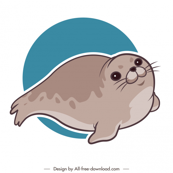 Seal Animal Icon Cute Cartoon Handdrawn Sketch-vector Icon-free Vector Free  Download