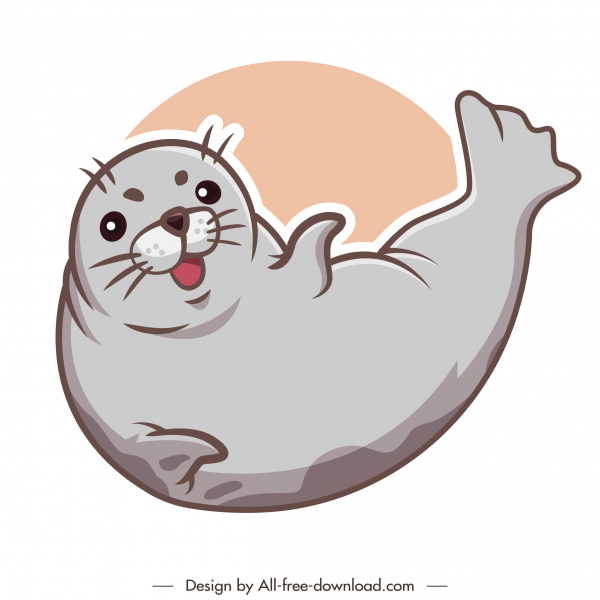 icono de animal de foca lindo boceto de dibujos animados dibujados a mano