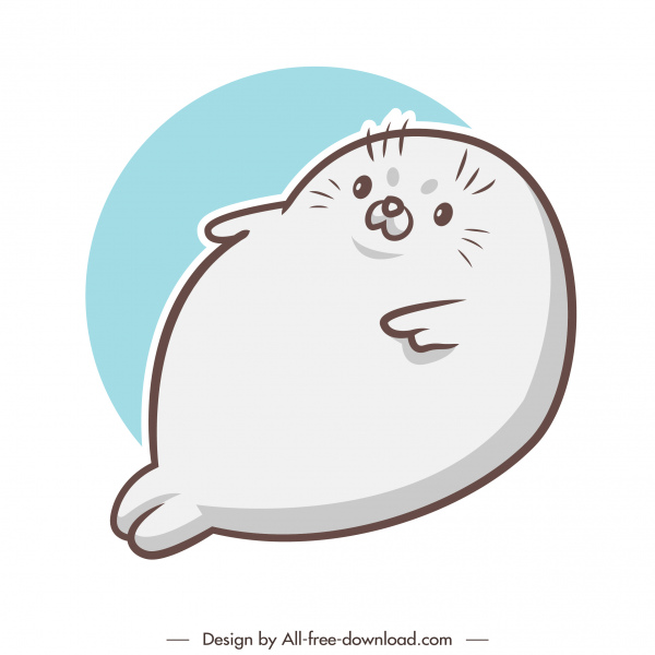 icono de animal de foca hermoso contorno dibujado a mano de dibujos animados
