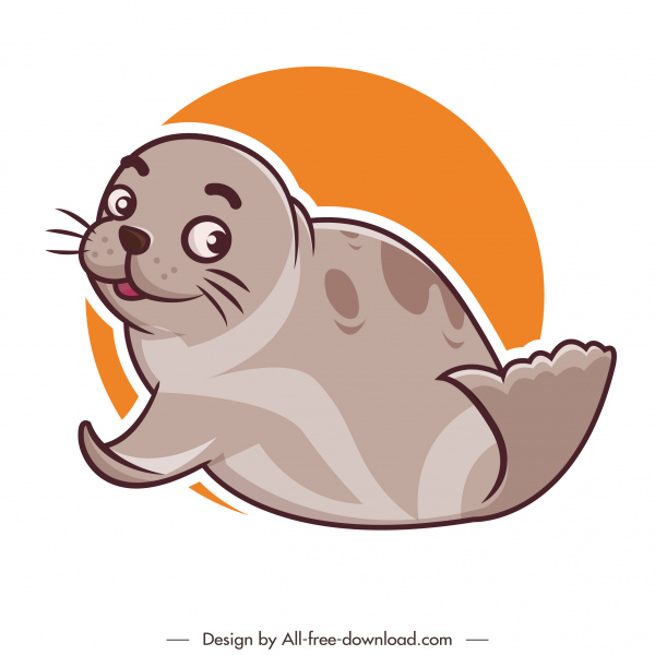 icono de animal de foca encantador boceto de dibujos animados dibujados a mano