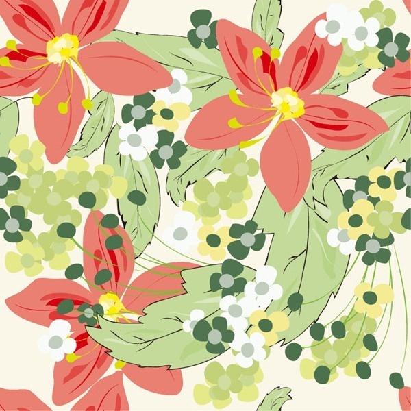 Ilustración de vector de flores patrón