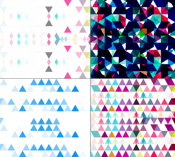 シームレスな幾何学的なカラフルなパターン設定モザイク創造的なテクスチャのベクトルの背景