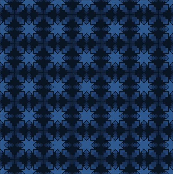 mulus pola desain gaya simetris biru gelap