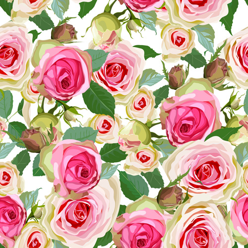 nahtlose rosa Rosen vektormuster