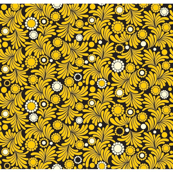 원활한 노란색 꽃 패턴 디자인 벡터