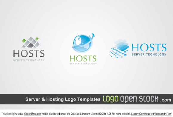 modelos de logotipo de hospedagem e servidor