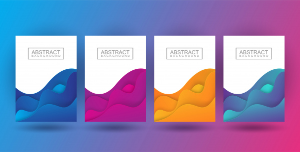 impostare dinamico colorato poster fluido forma fluida forma fluida brochure colore pastello in ondulato e gradiente disegno illustrazione vettore