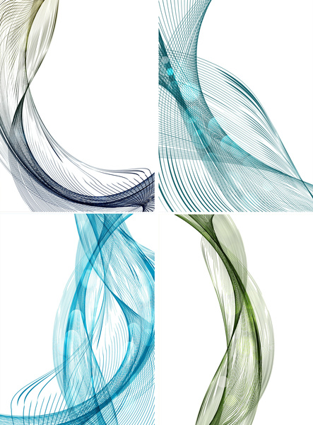 conjunto de ilustración de fondo abstracto colorido línea onda vector blanco