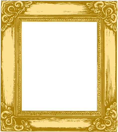 set antik foto emas bingkai elemen vektor