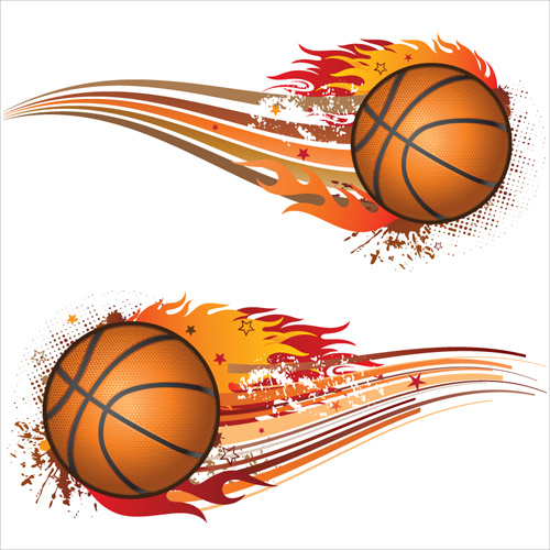 conjunto de elementos de diseño de baloncesto vectorial