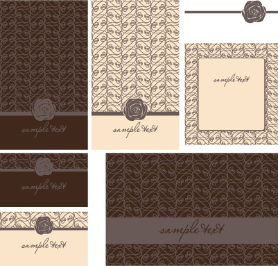 Set Of Beautiful Wedding Cards Design Vector