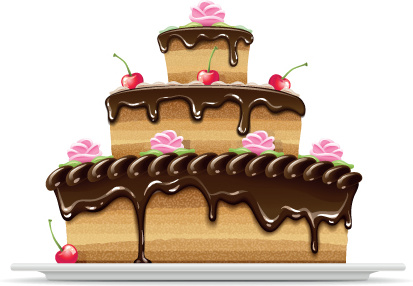 set vektor kue ulang tahun