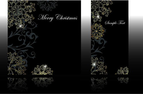 conjunto de vector de diseño de tarjetas regalo brillante negro