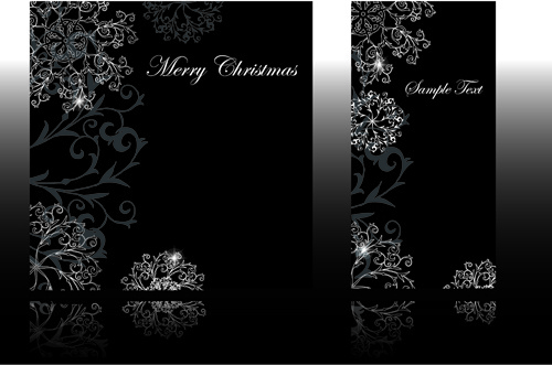 conjunto de vector de diseño de tarjetas regalo brillante negro