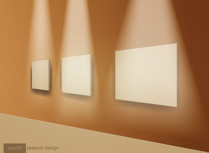 Conjunto de marco luminoso sobre un muro de madera vector