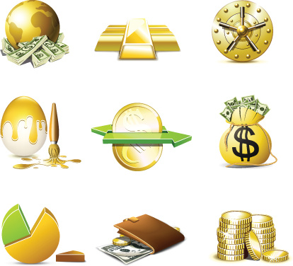 conjunto de vetores de ícones negócios finanças