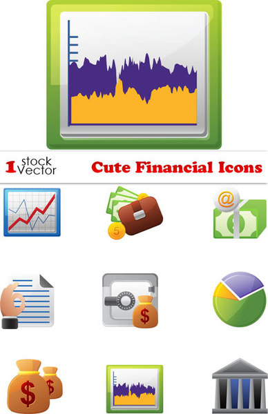 conjunto de vetores de ícones financeiros de negócios