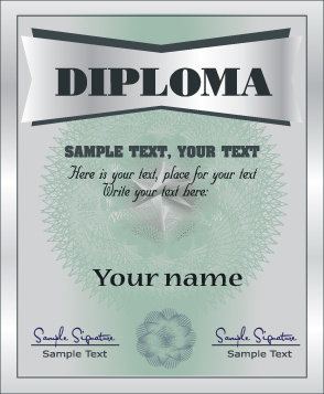 証明書と卒業証書のベクトル テンプレートのセット
