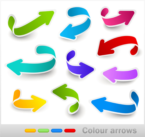 conjunto de vetores de setas coloridas