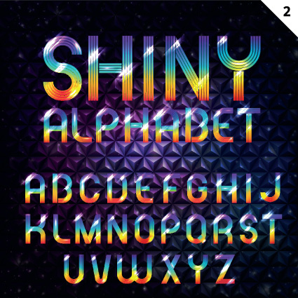 conjunto de alfabeto colorido e números projeto vector