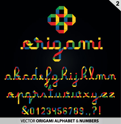 مجموعة من الحروف الأبجدية الملونة وإعداد تصميم المتجهات