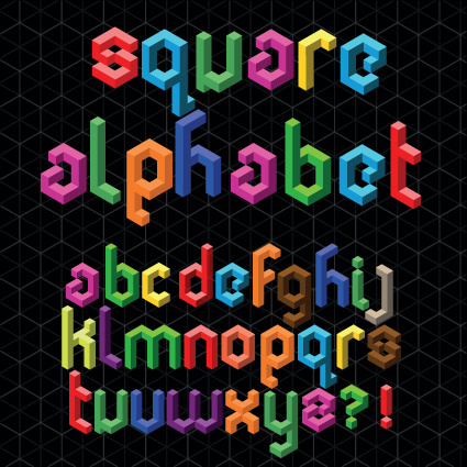 jeu d’alphabet coloré et numéros design vecteur