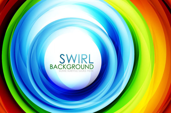 Set Of Colorful Swirl Abstract Vector Background