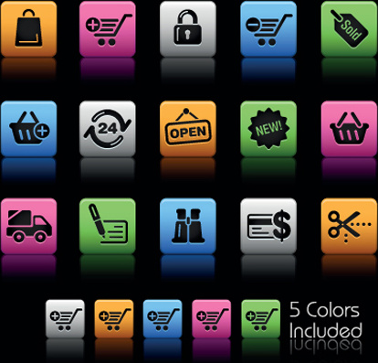 conjunto de vetor de ícones coloridos comumente web